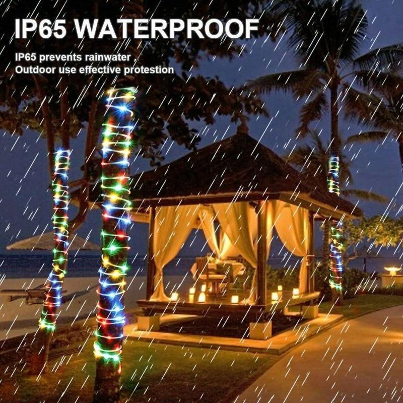 32м/22м/12м/7м солнечный светодиодный светильник для садового ландшафтного освещения, наружные балконные ограждения, украшения, уличный двор, рождественские атмосферные огни