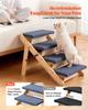VEVOR Wood Pet Stairs, 4-Step Dog Stairs for Beds, Sofa & Cars, 68 kg Load Capacity, Floded Flat Design