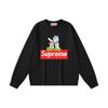 Supreme Весна и осень 2025 года, новая высококачественная хлопковая футболка с длинным рукавом с принтом Рика и Морти больших размеров для мужчин и женщин