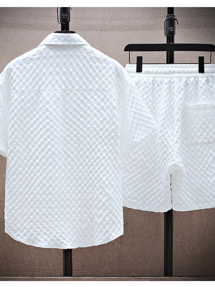 Мужской летний спортивный костюм в стиле ретро-тренд 2024 с коротким рукавом