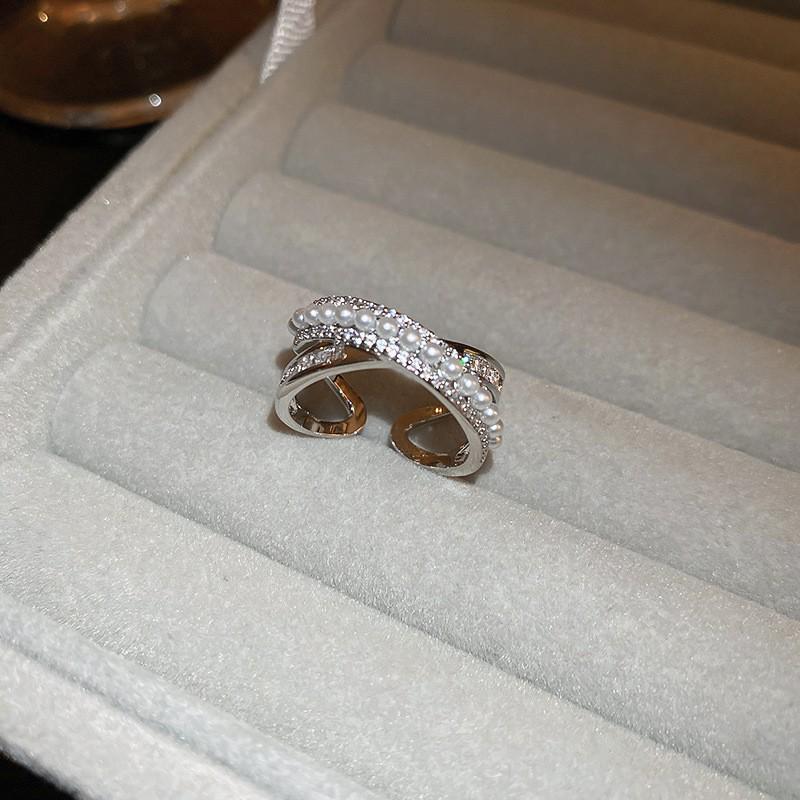 Изысканное золотое гальванизированное кольцо с бабочкой из циркония и жемчуга - французские роскошные ювелирные изделия