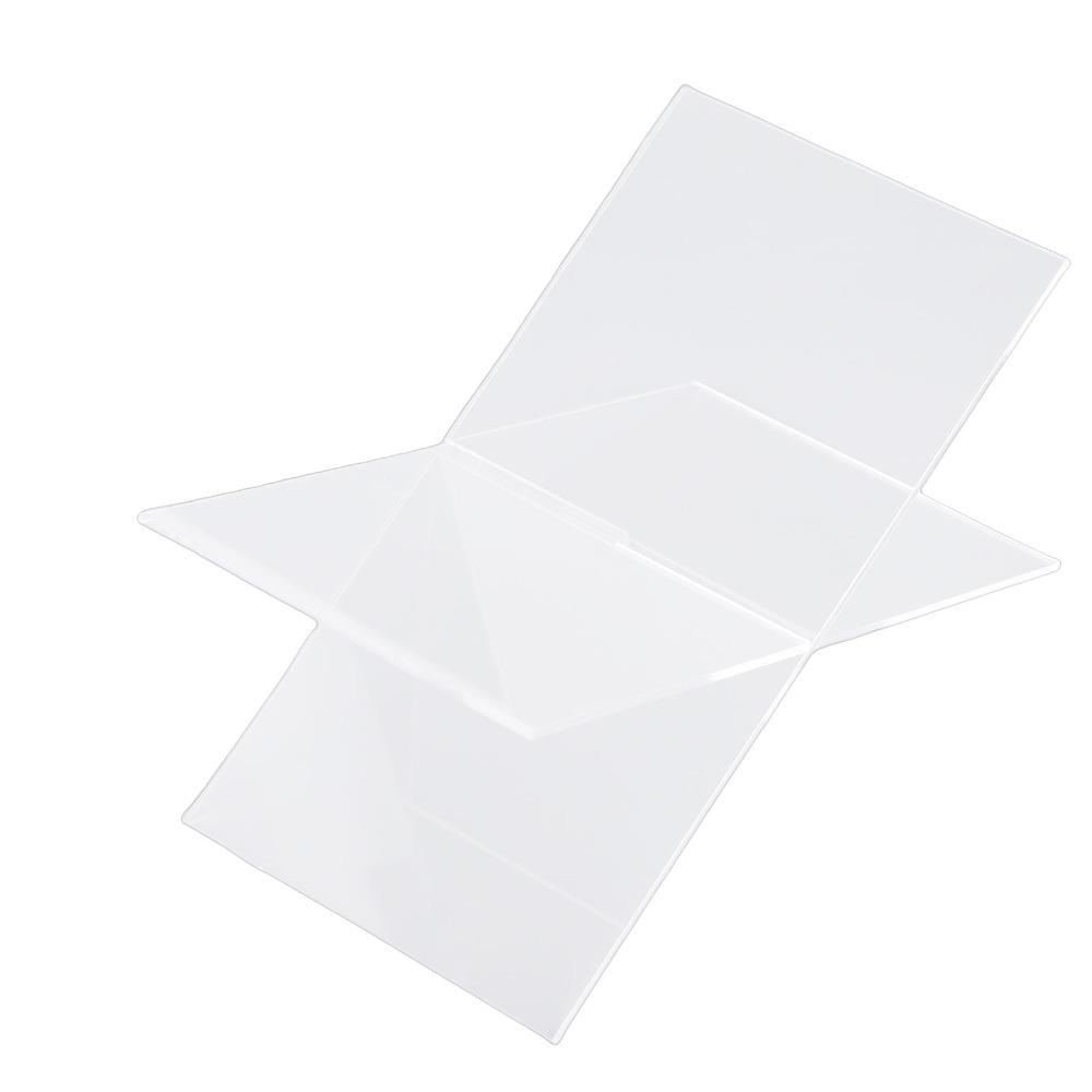 1set X-Shaped Design Acrylic Book Stand Portable Size Desktop Reading Rack Office Display