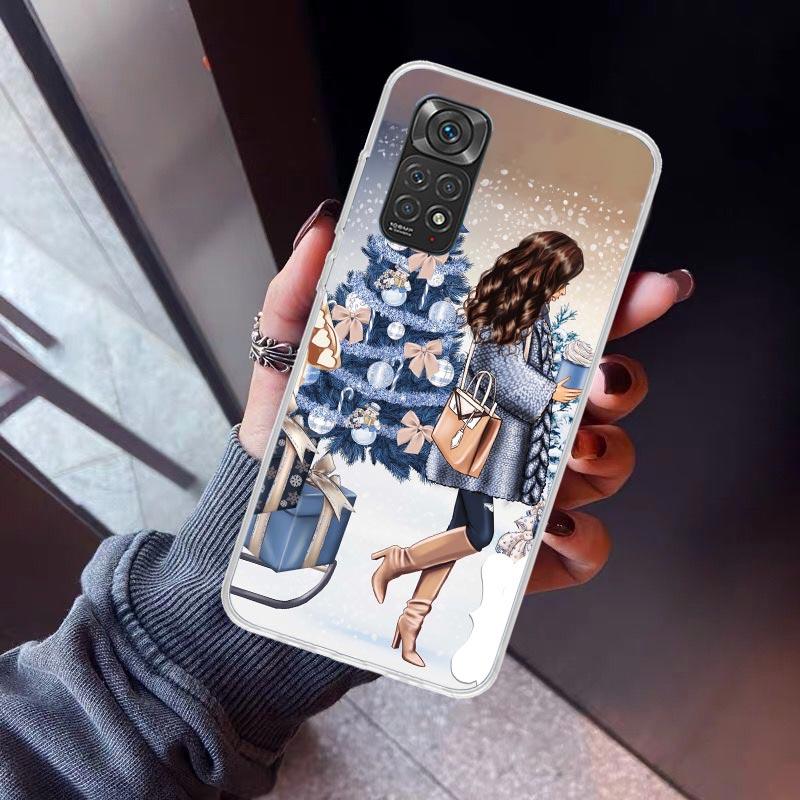 Christmas Girls Tree Gift Phone Case For Xiaomi Redmi Note 10 11 12 13 14 15 Pro Plus 11S 12S 14S 11T 11E 10S Soft TPU Back Cove