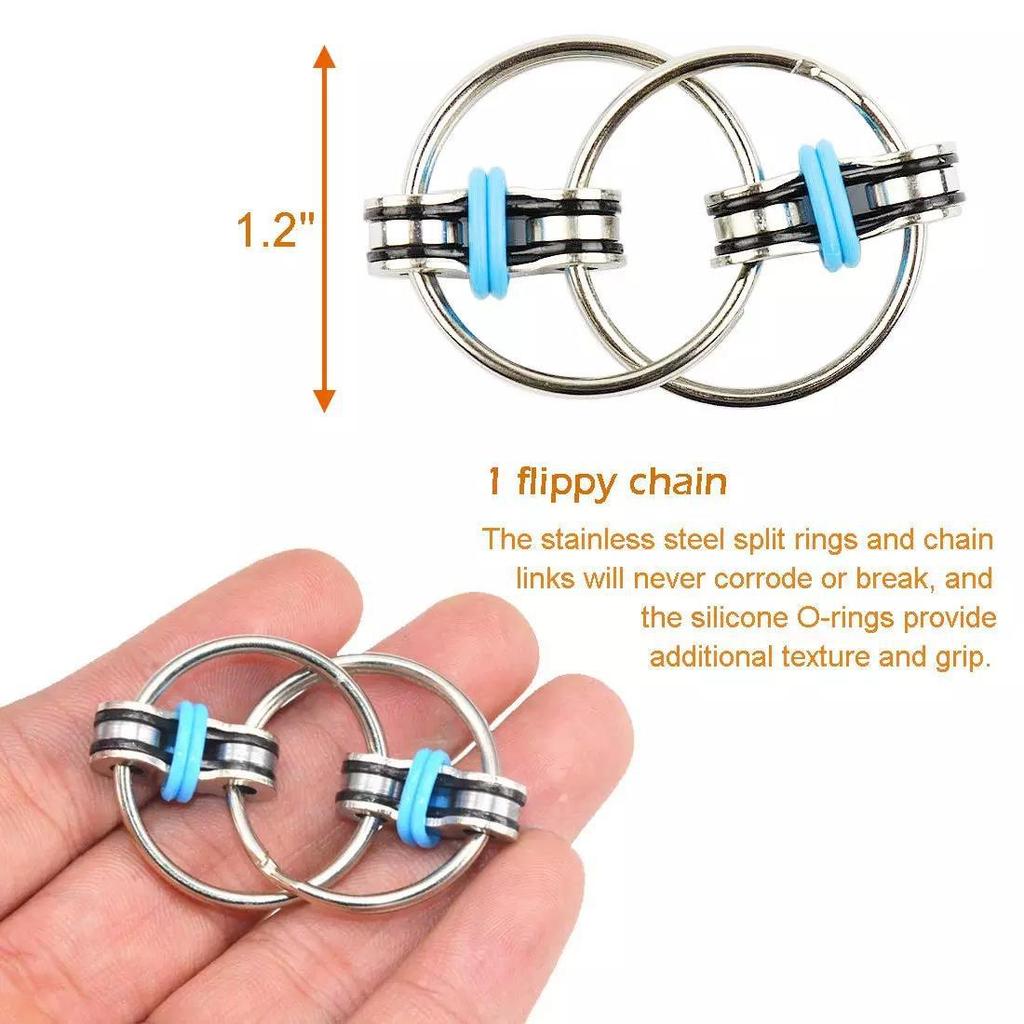 5/15/30 шт. Кольца-шестеренки Flippy Chain Fidget-игрушки для СДВГ, тревожности и аутизма, снятие стресса, цепь от велосипеда, сенсорные игрушки для взрослых и детей