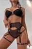 Merry See Фэнтезийный комплект с подвязками, сексуальный бюстгальтер и трусики, черный