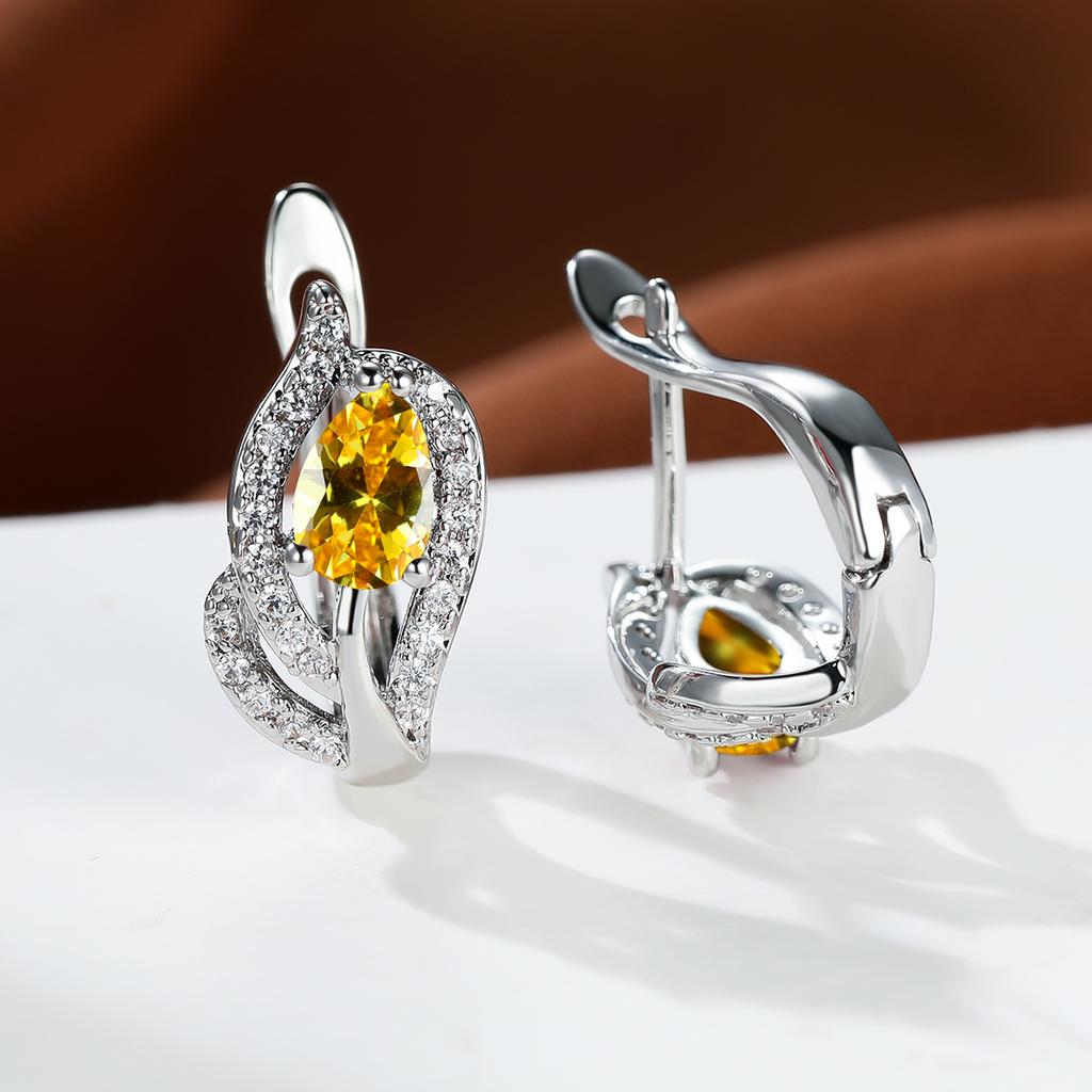 Изысканные женские украшения с каплями воды, красивые красные, синие, фиолетовые каменные серьги, серьги-кольца, романтический подарок на день святого валентина