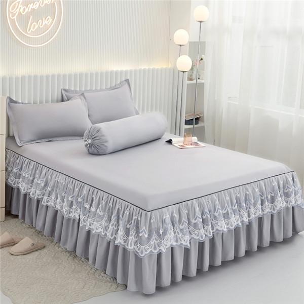 2024 New Luxury Lace Bed Skirt Mattress Cover 3PCS Bed Sheet With 2 Pillowcases Bedspread Fitted Sheet Bedding Set