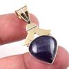 Natural Iolite Gemstone 925 Solid Sterling Silver Two Tone Pendant 1.50" N3h02