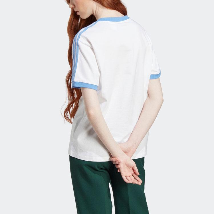 adidas Женская футболка в 3 полоски с мультяшным принтом Originals X Moomin Collaboration, белый цвет IB9938