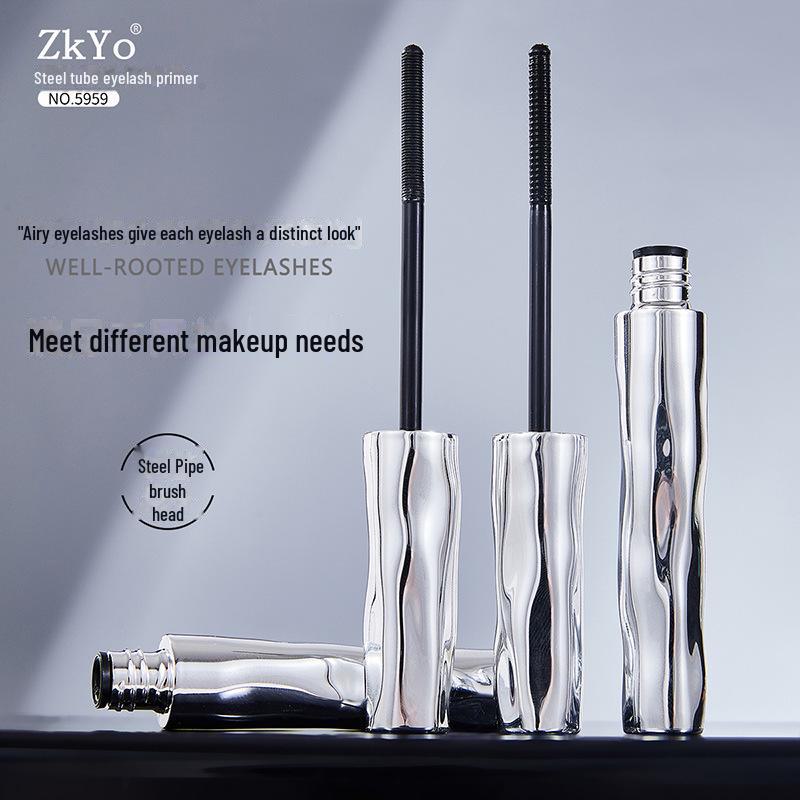 Водостойкая основа под ресницы и тушь для ресниц ZkYo в стальном тюбике: Стойкий, усиливает завитки, устойчив к поту, не размазывается.