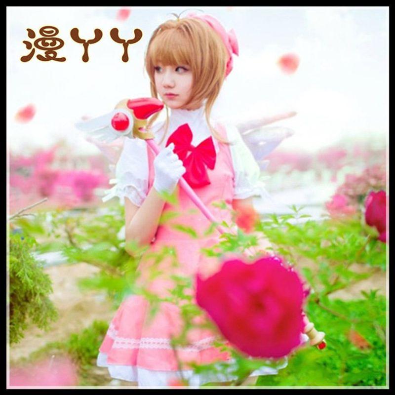 Мужской Косплей Костюм Yaya Cardcaptor Sakura Сакура Киномото Красно-белый Боевой Костюм Сакуры