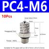 10Pcs Male Thread Air Tube Connector M3 M4 M5 M6 Pneumatic Pipe Connector Quick Fitting Fast Joint