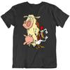 Cow Chicken Animals Tee Cartoon Super Cow Funny Animation Tv T-Shirts