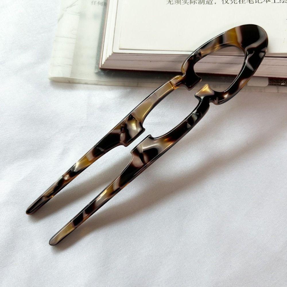 Acetate Hair Sticks U-Shaped Bun Hairpin Sweet Meatball Head Hairclip  For Woman Girl