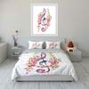 Floral Music Note Design Bedding Duvet Cover Set  (1*Duvet Cover 2*Pillowcases, without duvet insert)