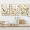 Modern Scandinavian Wild Flowers Leaves Botanical Nature Posters Watercolor Canvas Painting Living Room Bedroom Wall Art Pictures Home Decor