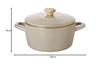 BRUNO 20cm Deep Enamel Pot with Lid, Induction, Direct Heat, and Gas Compatible, Fuji Enamel Collaboration, Greige, BHK280-GRG