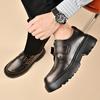 Spring New Thick Bottom Men Shoes Luxury Brand Outdoor Safety Beef Tendon Outsole Genuine Leather Work Shoes Casual Oxford Shoes