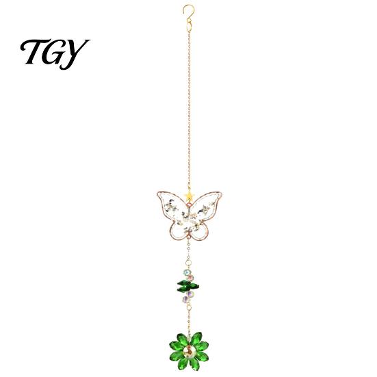 Faux Crystal Suncatcher for Windows Butterfly Crystals with Hook, Hanging Sun Catcher Windows, Sparkling Wind Birthday Gift Her Chimes Chain,