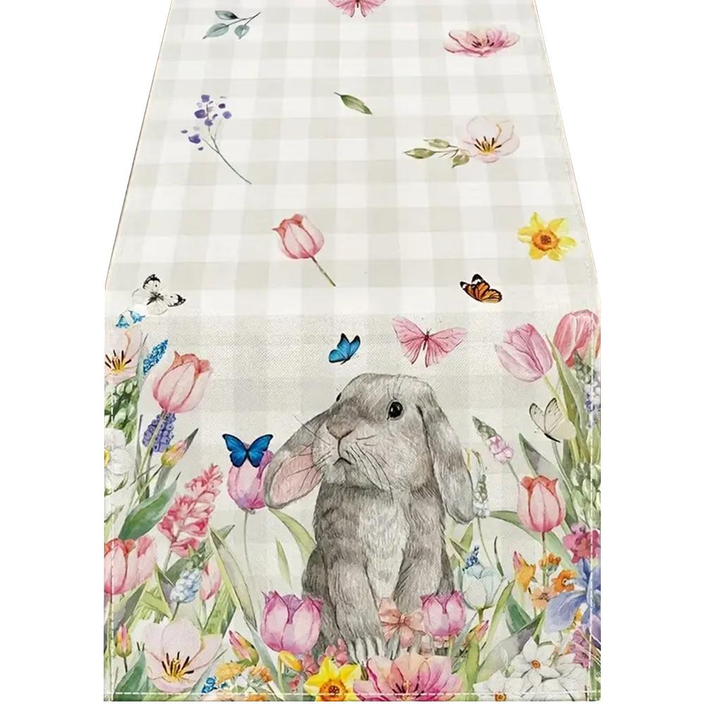 Пасхальный кролик прямоугольная скатерть моющаяся прямоугольная скатерть украшение для обеденного стола милая скатерть с кроликом для обеденного стола