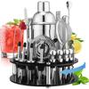 33 предмета Нержавеющая сталь Миксер Шейкер для коктейлей Шейкер Стойка для хранения Набор Бостонского миксера