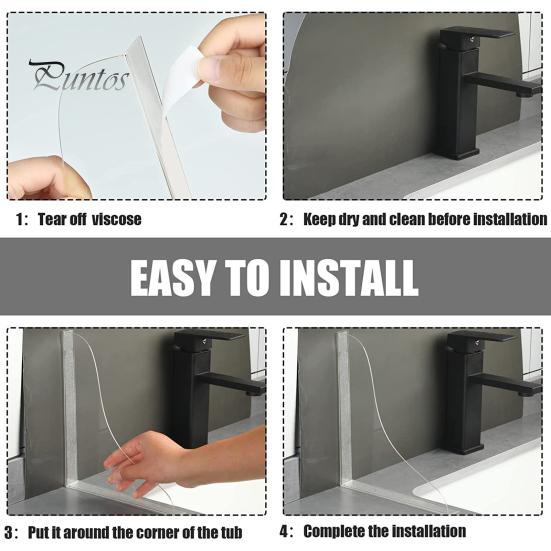 2 шт. самоклеящиеся защитные экраны для душа, легко устанавливаемые, прозрачные, акриловые, защитные экраны для душа, угловые защитные экраны для ванны