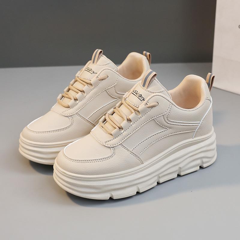Inner Heightened White Shoes for Women's Mesh Breathable 7 Cm Summer Thick Sole Shoes for Women's Sports Shoes