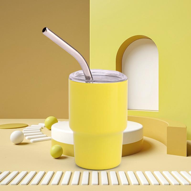 1pcs Tumbler Design Shot Cups 3oz Stainless Steel Shot Glass With Lid And Straw Insulated Drinking Cup For Bar Pub Club Restaurant Home Use Drinkware