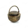 Antique Dhoop Dani Pot | Vintage & Heritage Decor Incense Dhoop Holder | Iron | Round | Antique Golden Finish | Size (L5 X W5 X H8 Inches)