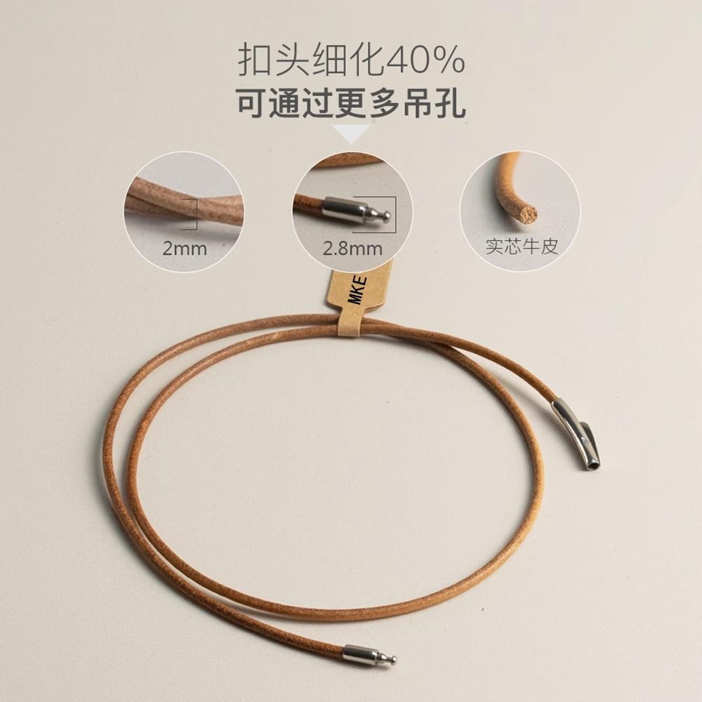 Handmade Simple Primary Cowhide Choker Necklace Leather Necklace Stainless Steel Clasp Male Women Jewelry