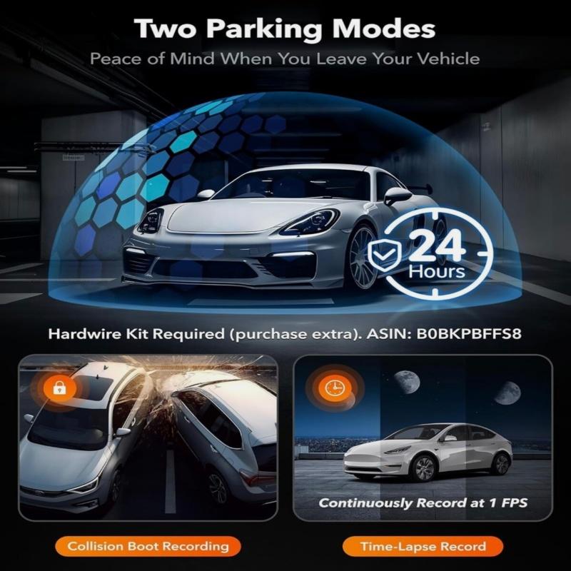 3/4CH WiFi Dashcam, 1080P+720P Multi-lens HD Recording, Fast WiFi for Real-time Playback & File Export