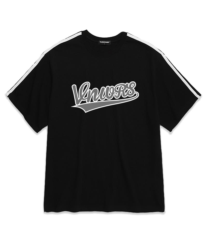VANNWORKS Sleeve Tape Tail Logo Short Sleeve T-Shirt (Vs0057) Black/Grey
