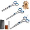 Набор ножниц для груминга домашних животных Rise Japan Изогнутые Закругленные Высокий уход Тканевый чехол для хранения Расческа (3 типа, Лезвие, Кончик, Безопасность, В комплекте, В комплекте) - Прямой,