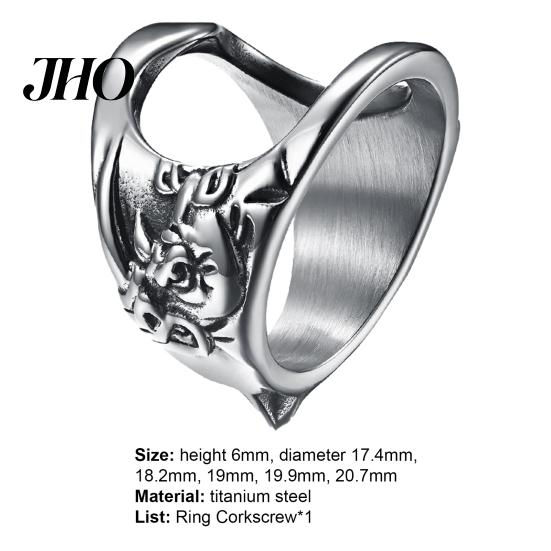 Corkscrew Bottle Opener Ring Sturdy Construction Anti-deform Titanium Steel Beer Opening Exquisite Party Tools for Home