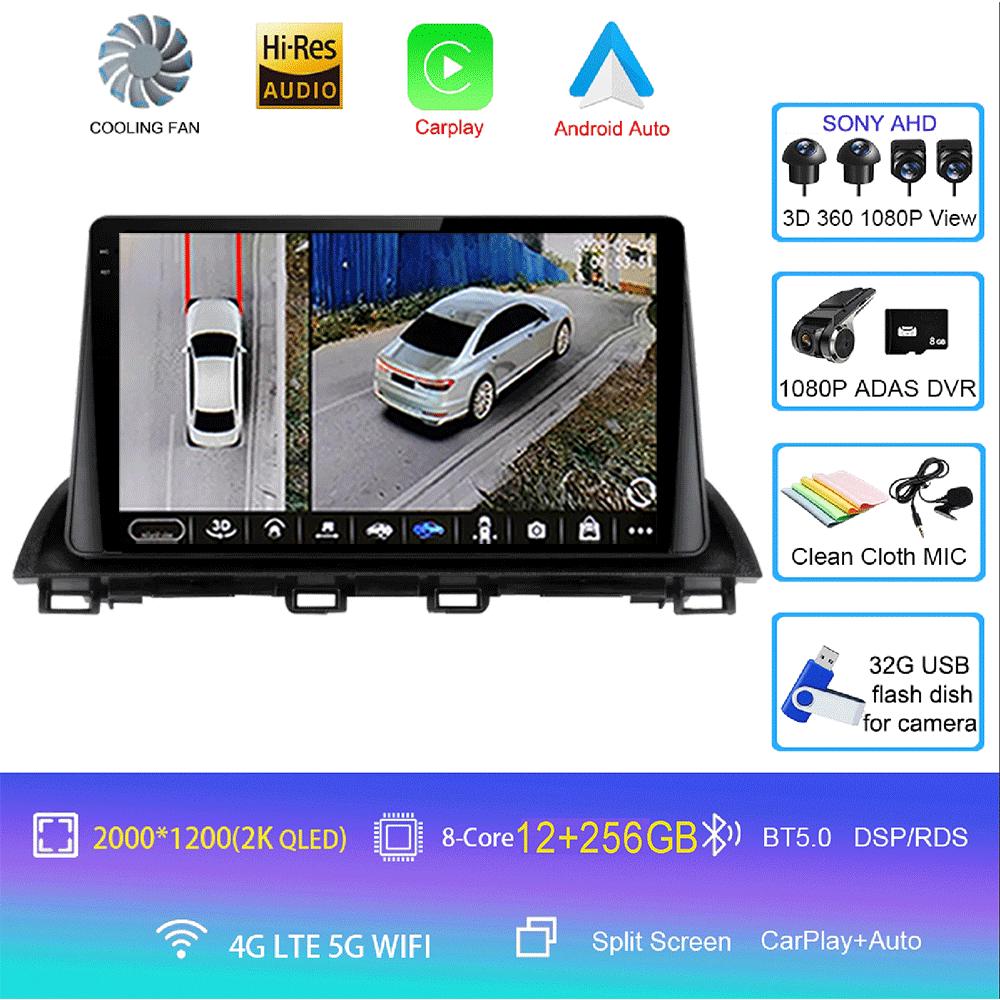 Android 14 Видеоплеер Автомагнитола Для Mazda 3 Axela 2014 - 2019 Мультимедийный Радиоплеер GPS Стерео Аудио Головное Устройство 2DIN DVD