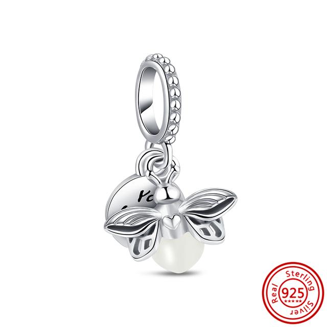 925 Серебряный Фламинго Павлин Сова Пингвин Птицы Мультфильм Мода Шарик Подходит Подвески Браслет Женщины DIY Ювелирные Изделия