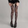 Women JK Gothic Sexy Fishnet Garters Thigh Highs Stockings Tights Hollow Out Heart Patterned Sheer Suspender Pantyhose