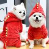 Хэллоуин Рождество Смешной Костюм Динозавра Кошки с Капюшоном Зимний Теплый Флисовый Комбинезон для Питомца Котенка Щенка Roupa Para Cachorro
