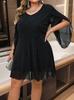 Женское элегантное официальное платье большого размера с V-образным вырезом и разрезами на рукавах, весна/лето
