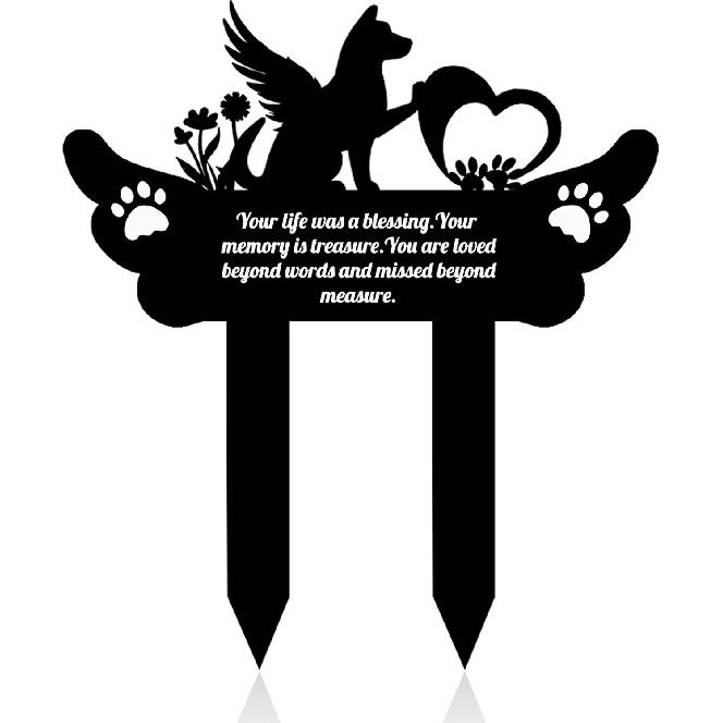 Pet Grave Markers,Metal Pet Headstone for Lost Dog Sympathy Gift,Waterproof Grave Markers for Garden or Indoor,Dog Tombstone Garden Memorial Stake