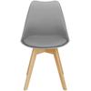 Chaise scandinave - SPRINGOS - SPRINGOS 4pcs - Lot de 4 - Assise rembourrée - Gris - Charge 125 kg
