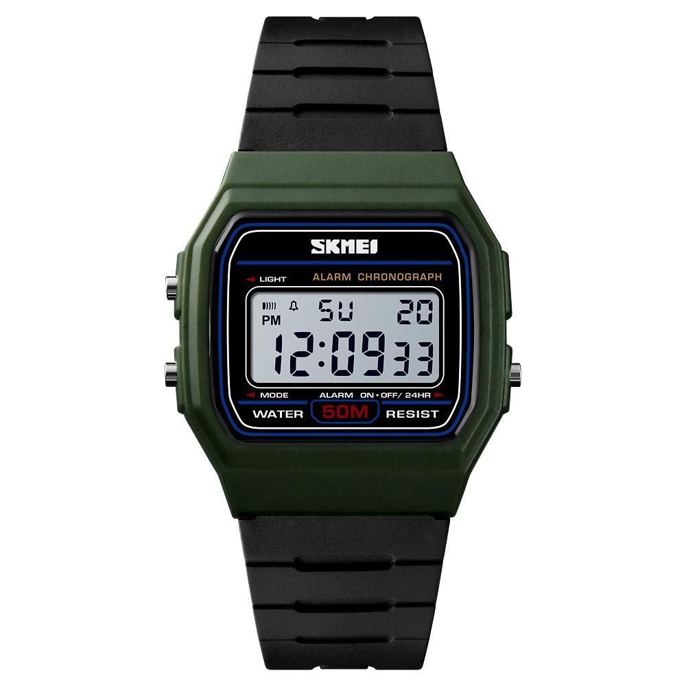 SKMEI 1412 Men Analog Digital Watch Fashion Casual Sports Wristwatch Time Display Alarm 5ATM