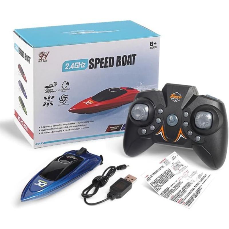 2.4GHz Mini Remote Control RC Boat, 360° Rotation Fast RC Boat Toy for Pools & Lakes, Battery Powered Pool Water Toy for Kid, Ideal Gift