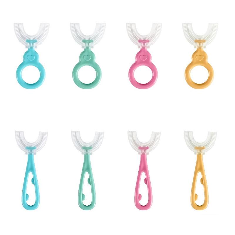 1 шт., детская зубная щетка U-образной формы, детская силиконовая зубная щетка для детей, ручная тренировочная щетка для зубов для малышей, щетка для чистки рта