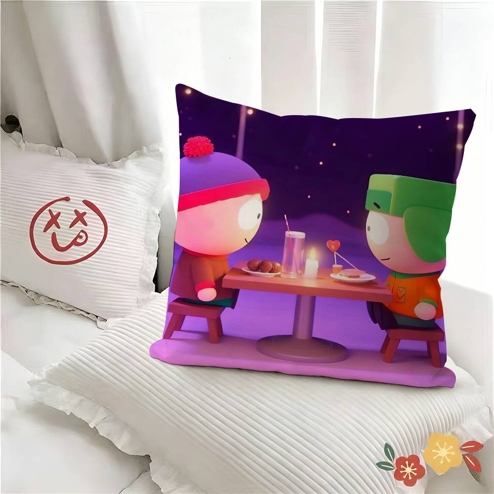 pc Anime PParks Souths Pillow Case Fashion Square Pillowcase Bedroom Sofa Room Ins Decoration Leisure