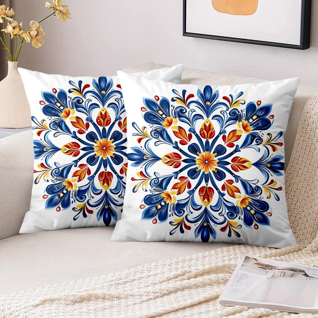 Pieces Bohemian Mandala Floral Pillow Covers Polyester sofa decorative cushion cov Headboard Pillow (Without Pillow Core