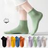 Женские весенне-осенние носки из чистого хлопка, не скатывающиеся, с антибактериальным дезодорирующим эффектом и влагопоглощением