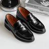 Мода Мода Мужская Повседневная Кожаная Обувь на Толстой Подошве 2025 Новая Британский Стиль Обувь из Натуральной Кожи на Один Шаг Сдержанная Простая Деловая Обувь