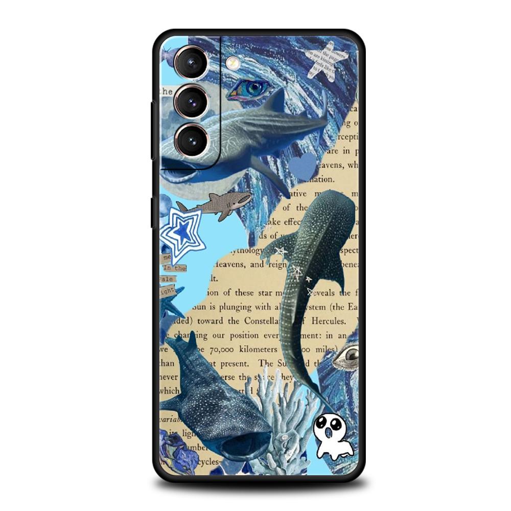 Чехол для телефона 'Плавающий китовый акула в океане' для Samsung Galaxy S25 S24 S23 S22 Ultra S20 S21 FE 5G S10 S9 Plus S10E Мягкая крышка из ТПУ