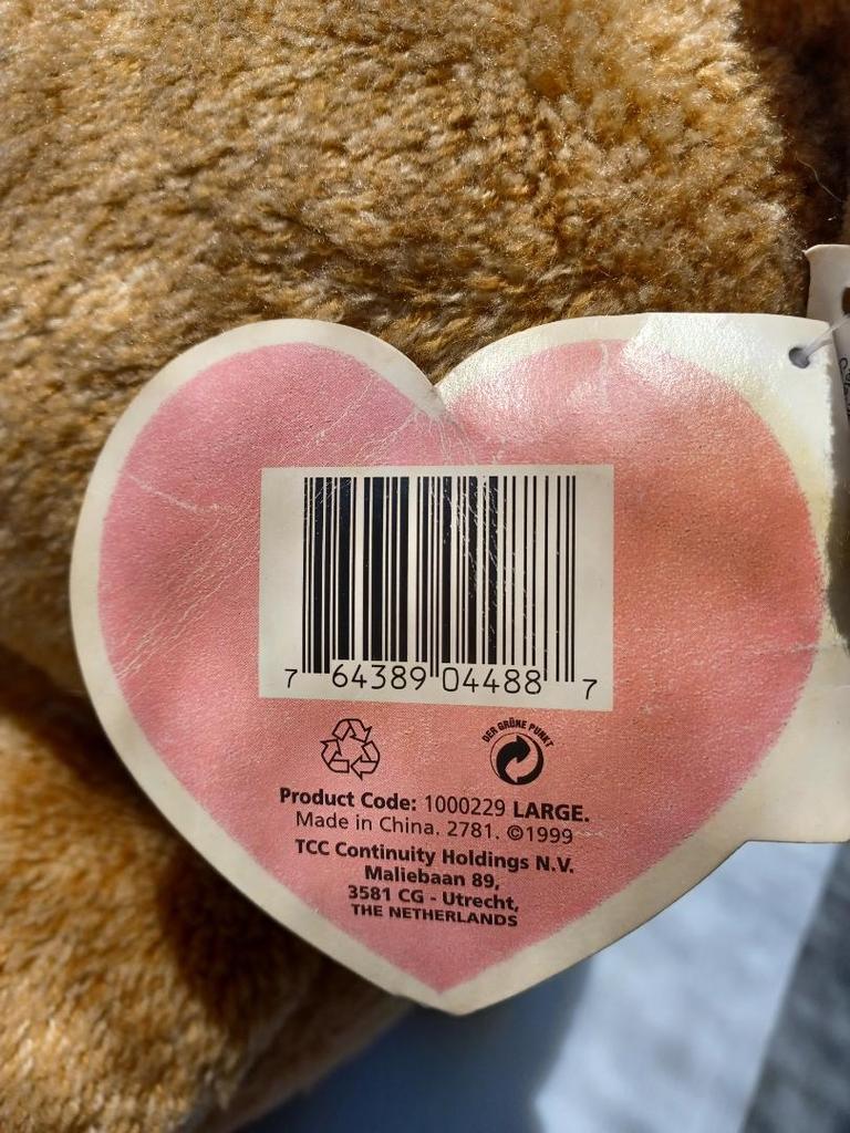 [USED] Large teddy bear plush toy with ribbon
